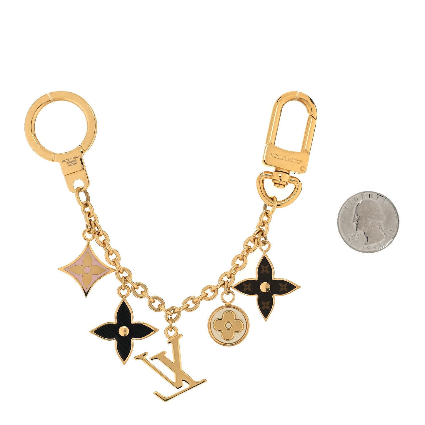 Monogram Spring Street Bag Charm Key Holder Gold