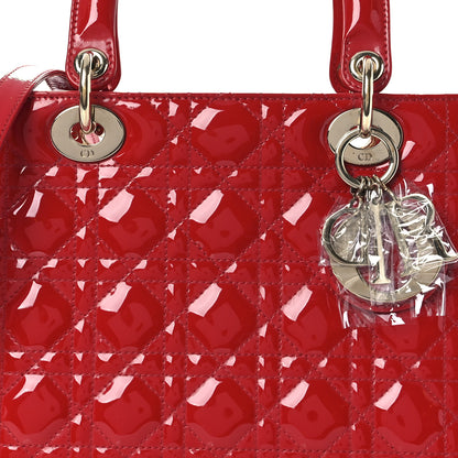 Christian Dior Patent Cannage Medium Lady Dior Red 8 of 15