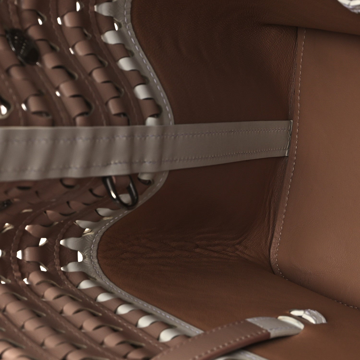 Alaia Calfskin Laser Cut Tote Nude White 11 of 11