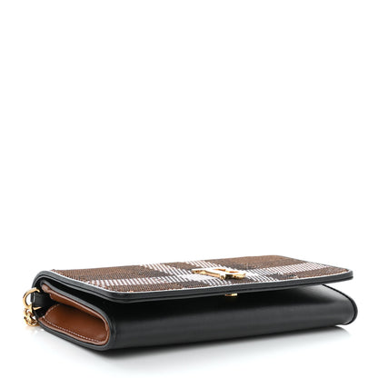 Burberry Calfskin Sequin Check Embellished TB Lola Chain Wallet Dark Birch 4 of 10