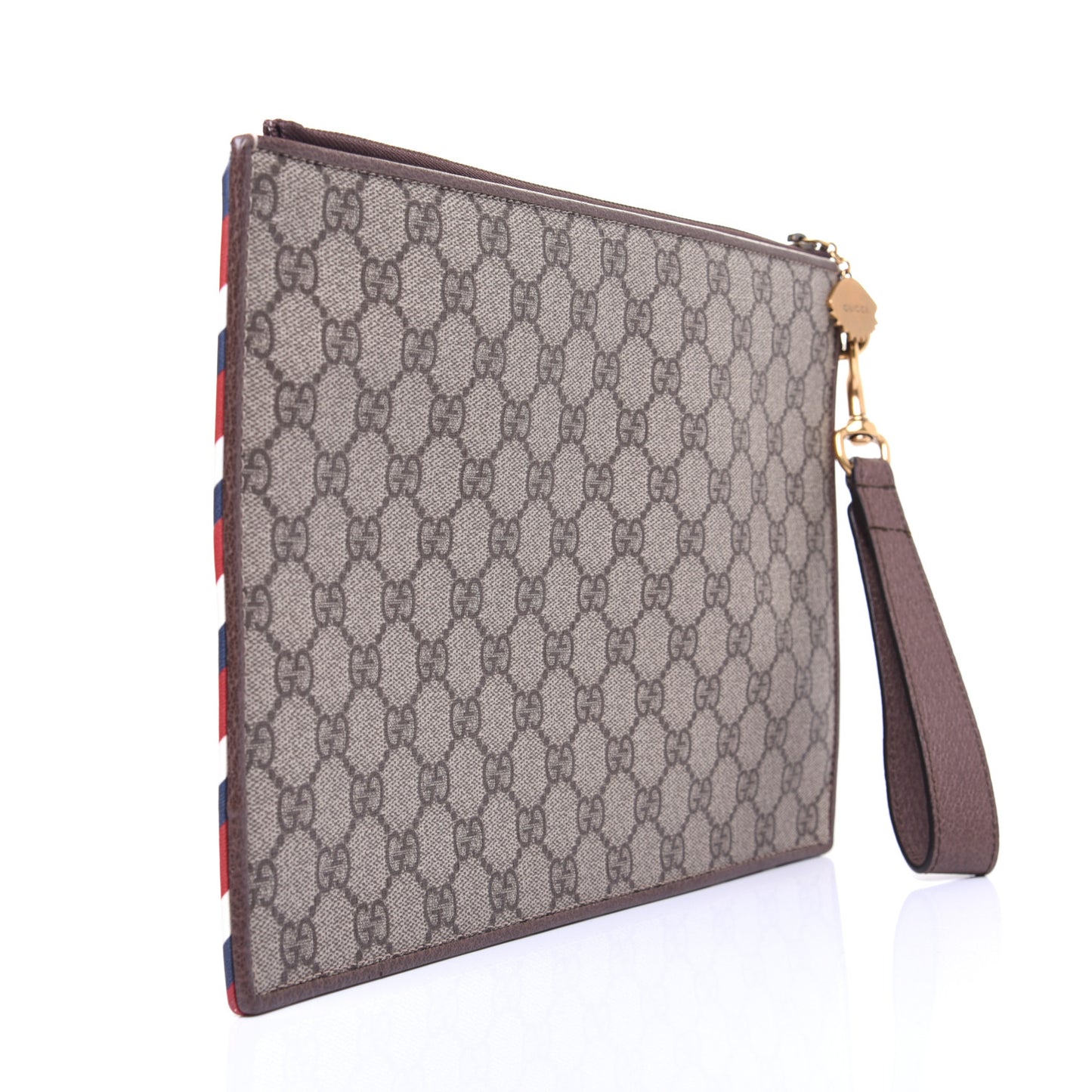 GG Supreme Monogram Courrier Documents Holder Beige New Acero