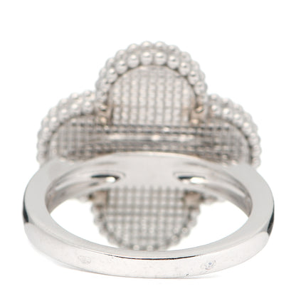 Van Cleef & Arpels 18K White Gold Gray Mother of Pearl Magic Alhambra Ring 56 7.5 4 of 7
