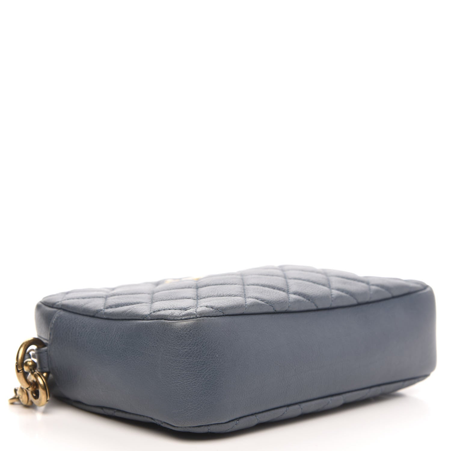Chanel Calfskin Quilted Small CC Crown Camera Case Blue 4 of 13
