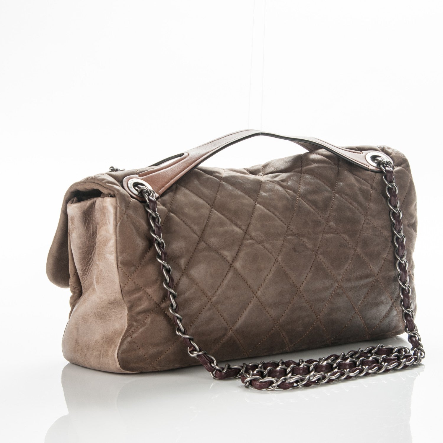 Chanel Iridescent Calfskin In The Mix Jumbo Flap Khaki 3 of 8