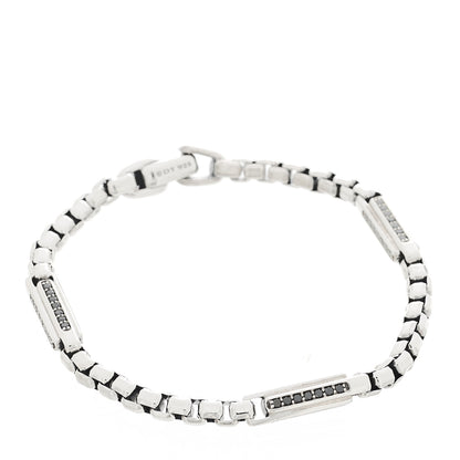 David Yurman Sterling Silver Black Diamond Streamline Box Chain Bracelet 1 of 3