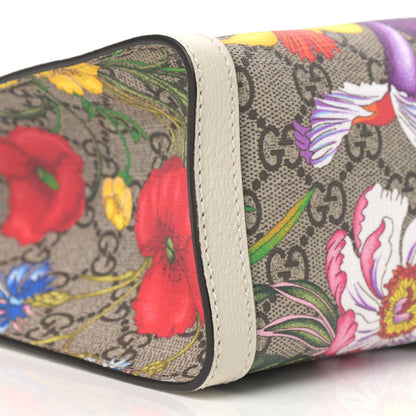 Gucci GG Supreme Monogram Flora Textured Calfskin Small Padlock Tote Beige Ebony Multicolor Mystic White 8 of 9