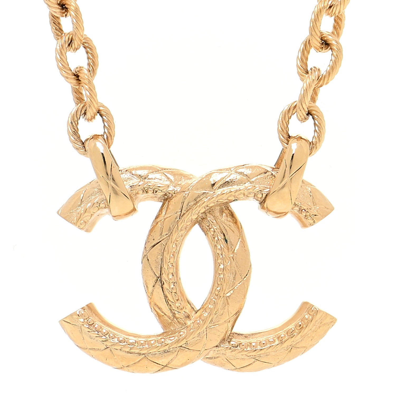 Chanel Quilted CC Long Chain Necklace Gold 4 of 5