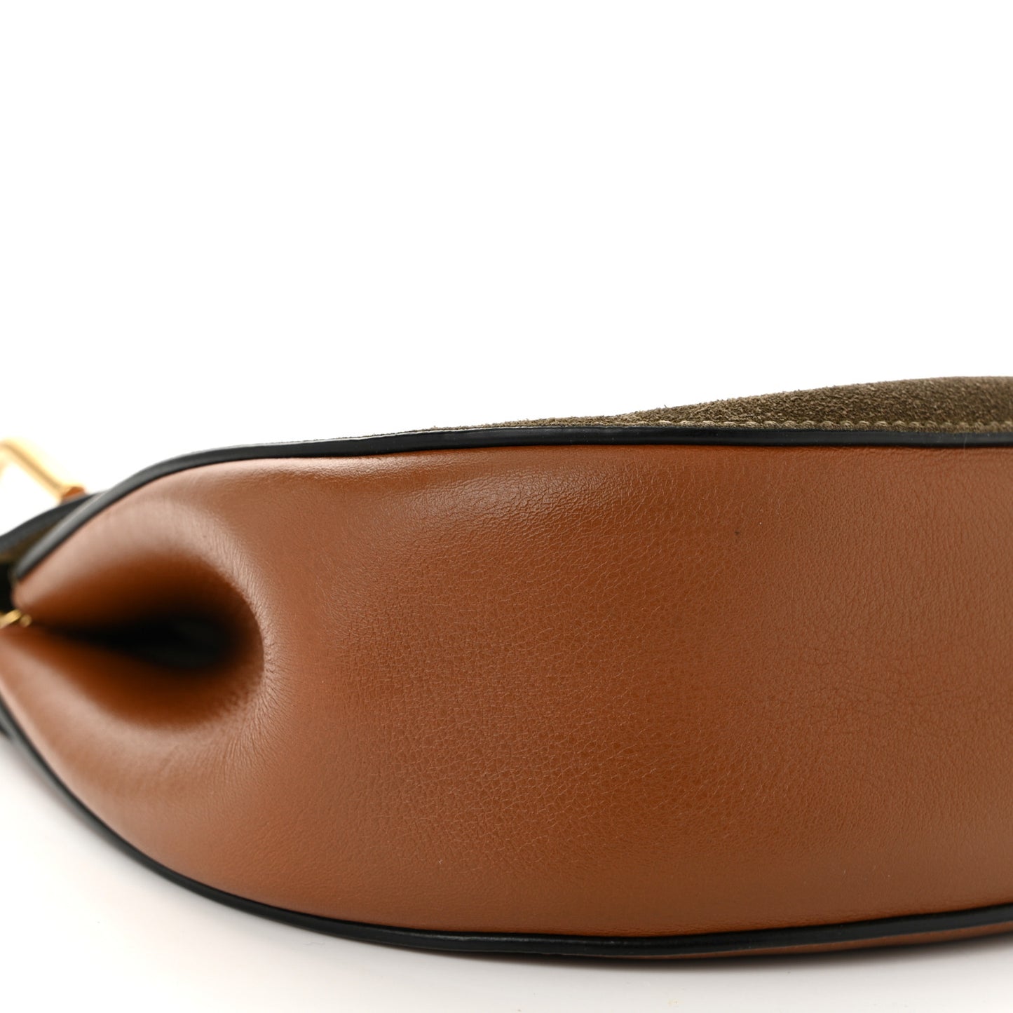 Suede Smooth Calfskin Drew Shoulder Bag Caramel