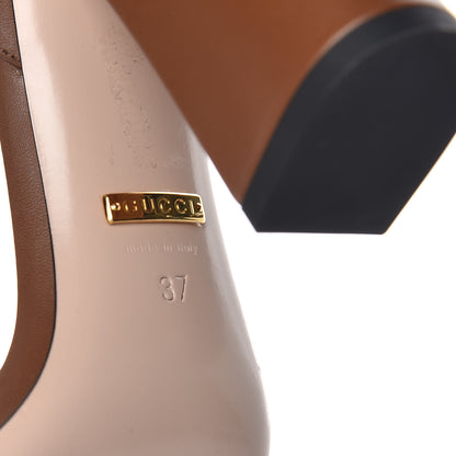 Gucci Lifford Calfskin GG Marmont Ankle Wrap 105mm Sandals 37 Cognac 8 of 11