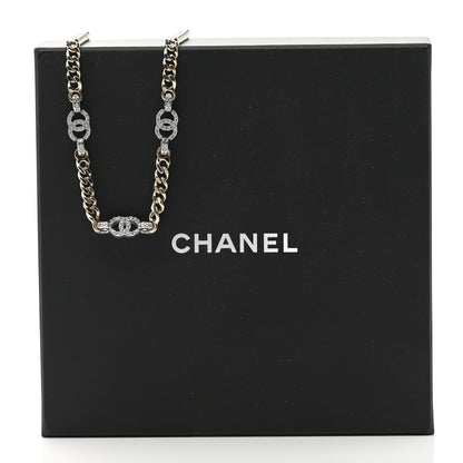 Chanel Crystal CC Chain Links Choker Necklace Gold 7 of 7