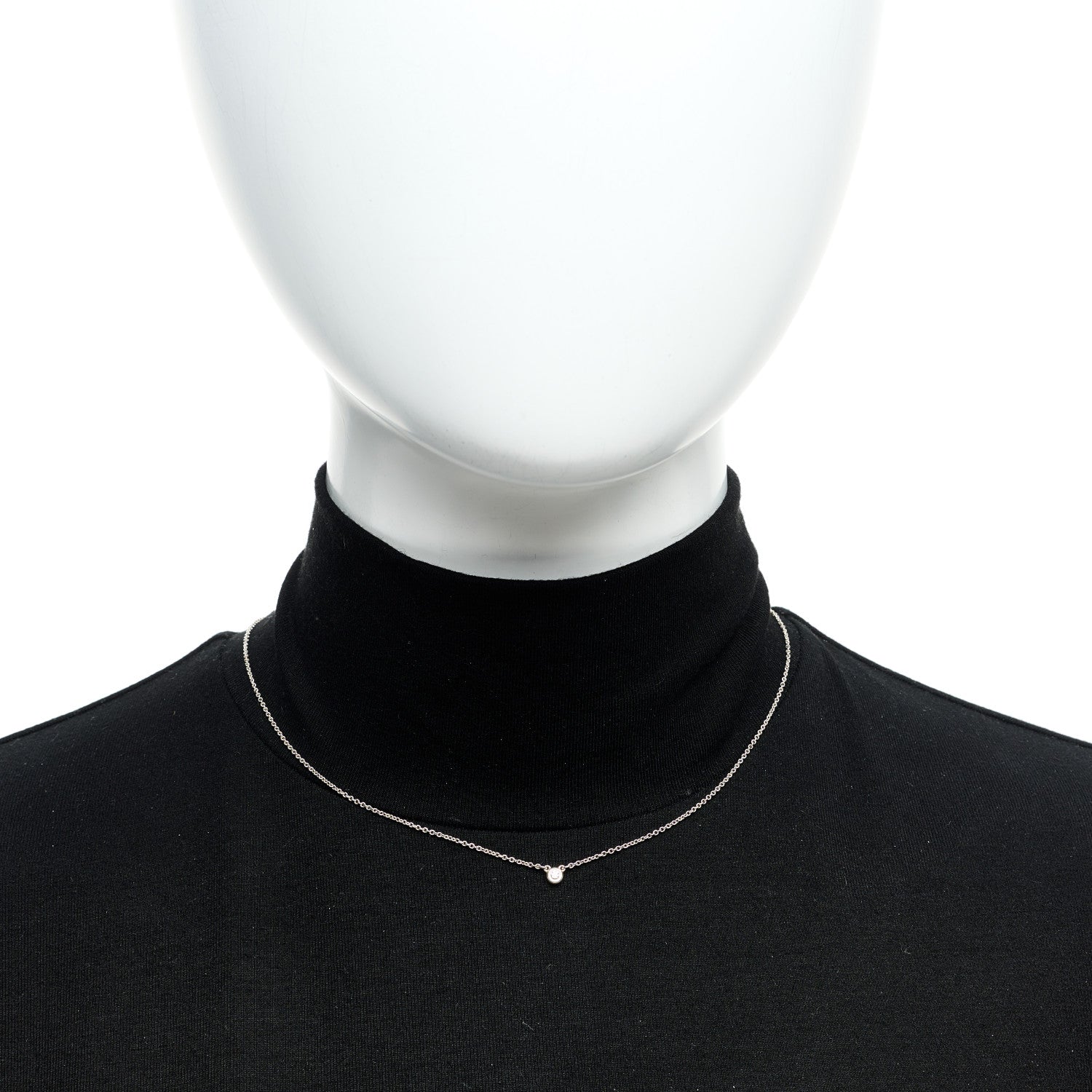 Tiffany Sterling Silver Diamond .03ct Elsa Peretti Diamonds by the Yard Pendant Necklace 2 of 5
