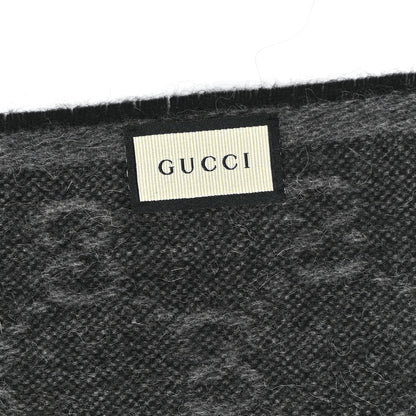 Gucci Wool Angora Monogram Web New Nikky Scarf Lead Dark Green 3 of 4