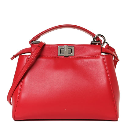 Fendi Nappa Mini Peekaboo Iconic Satchel Fiamma 1 of 24