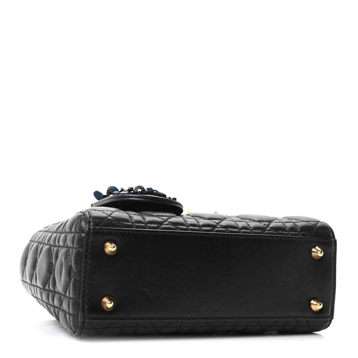 Christian Dior Lambskin Cannage Small Jeweled Lady Dior Black 4 of 10