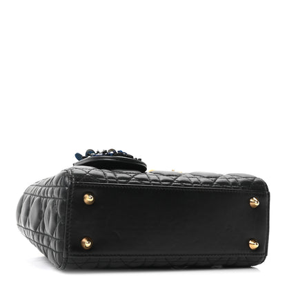 Christian Dior Lambskin Cannage Small Jeweled Lady Dior Black 4 of 10
