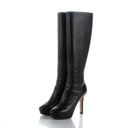 Jimmy Choo Nappa Major Knee High Platform Boots 36 Black 3 of 7