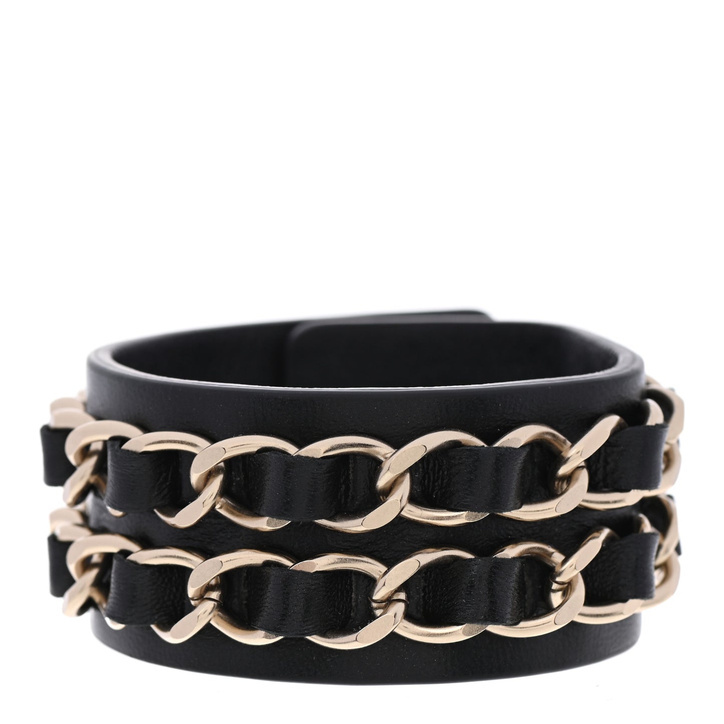 Lambskin CC Chain Turnlock Bracelet M Black