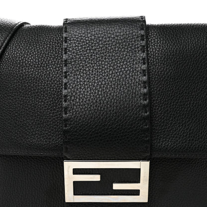 Fendi Cuoio Romano Selleria Large Convertible Baguette  Black 9 of 12
