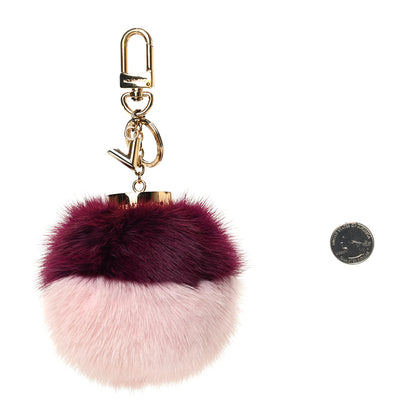 Louis Vuitton Mink Fur Bubble Duo Bag Charm Violet Pink 2 of 3