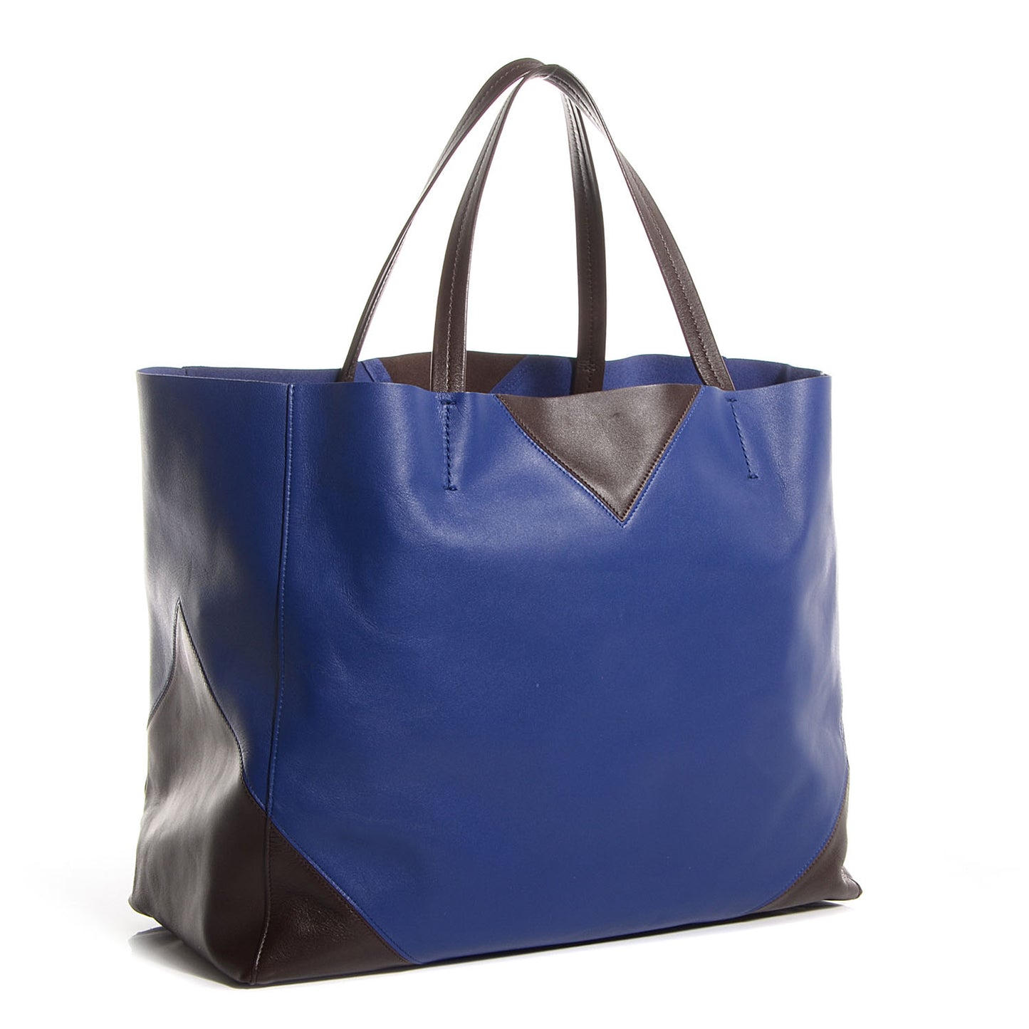 Lambskin Horizontal Bi-Color Coeur Cabas Indigo Khaki