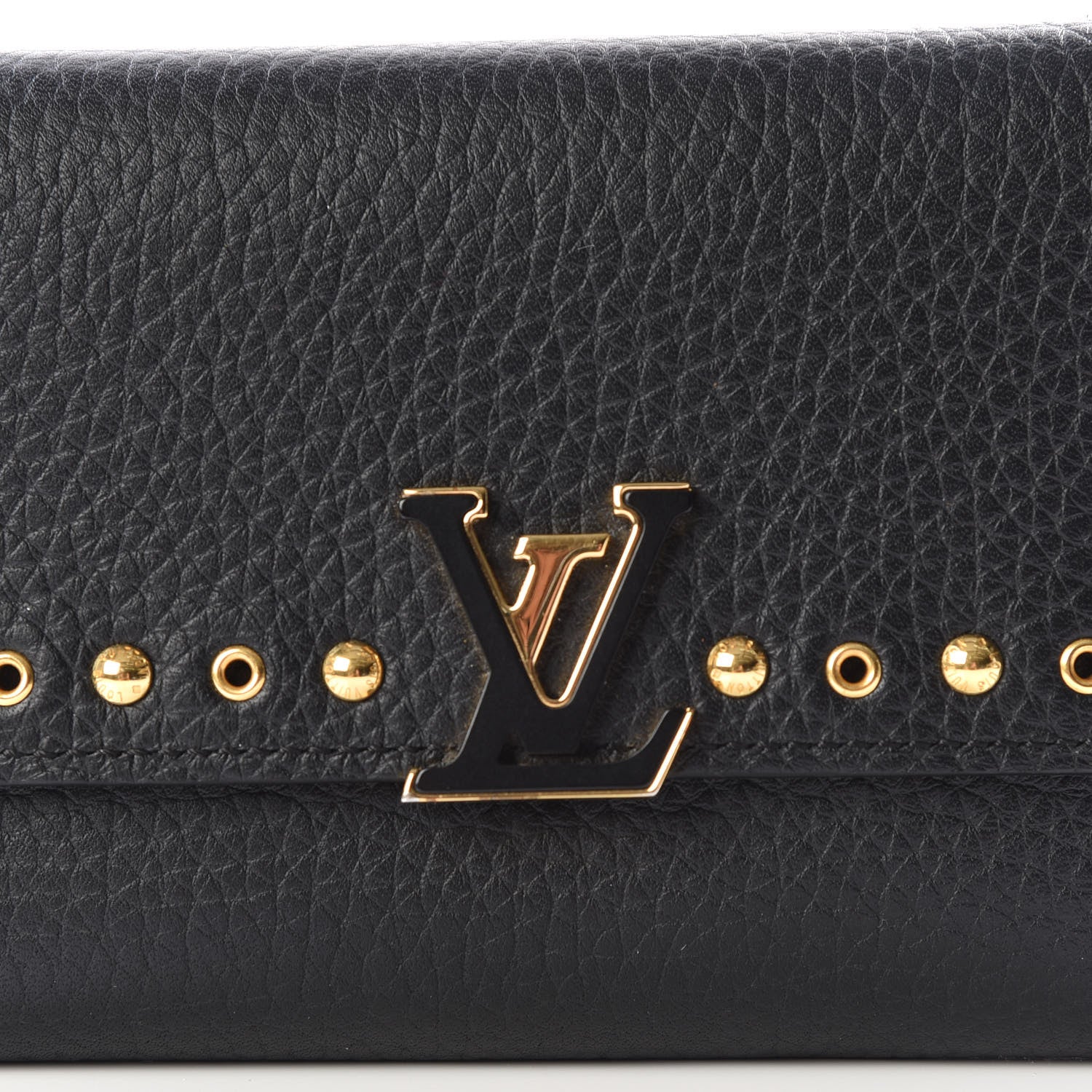Louis Vuitton Taurillon Capucines Studded Compact Wallet Black 11 of 12