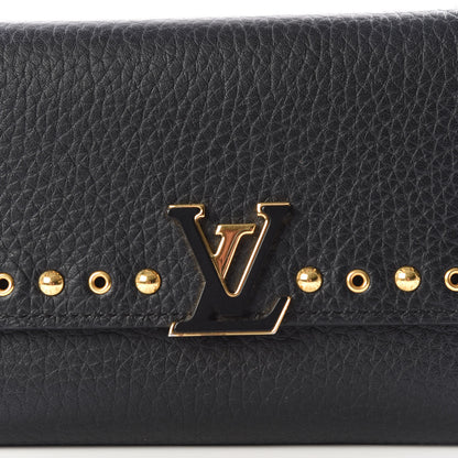 Louis Vuitton Taurillon Capucines Studded Compact Wallet Black 11 of 12