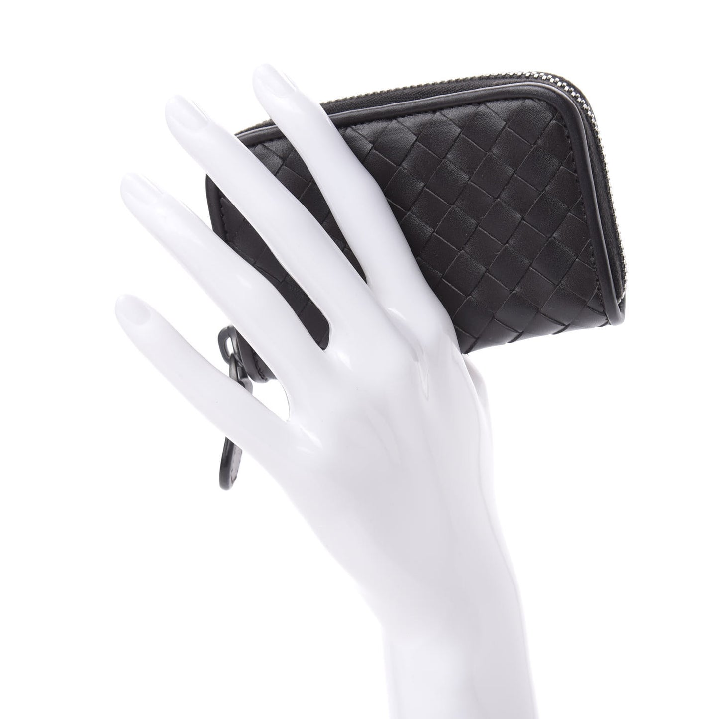 Nappa Intrecciato Zip Around Coin Purse Ebano