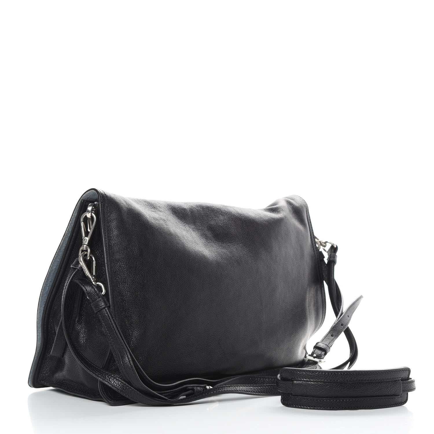 Prada Glace Calf Etiquette Flap Black Astrale 3 of 14
