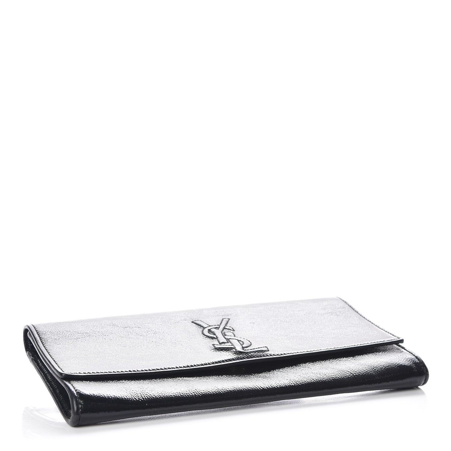 Textured Patent Monogram Small Belle De Jour Clutch Black