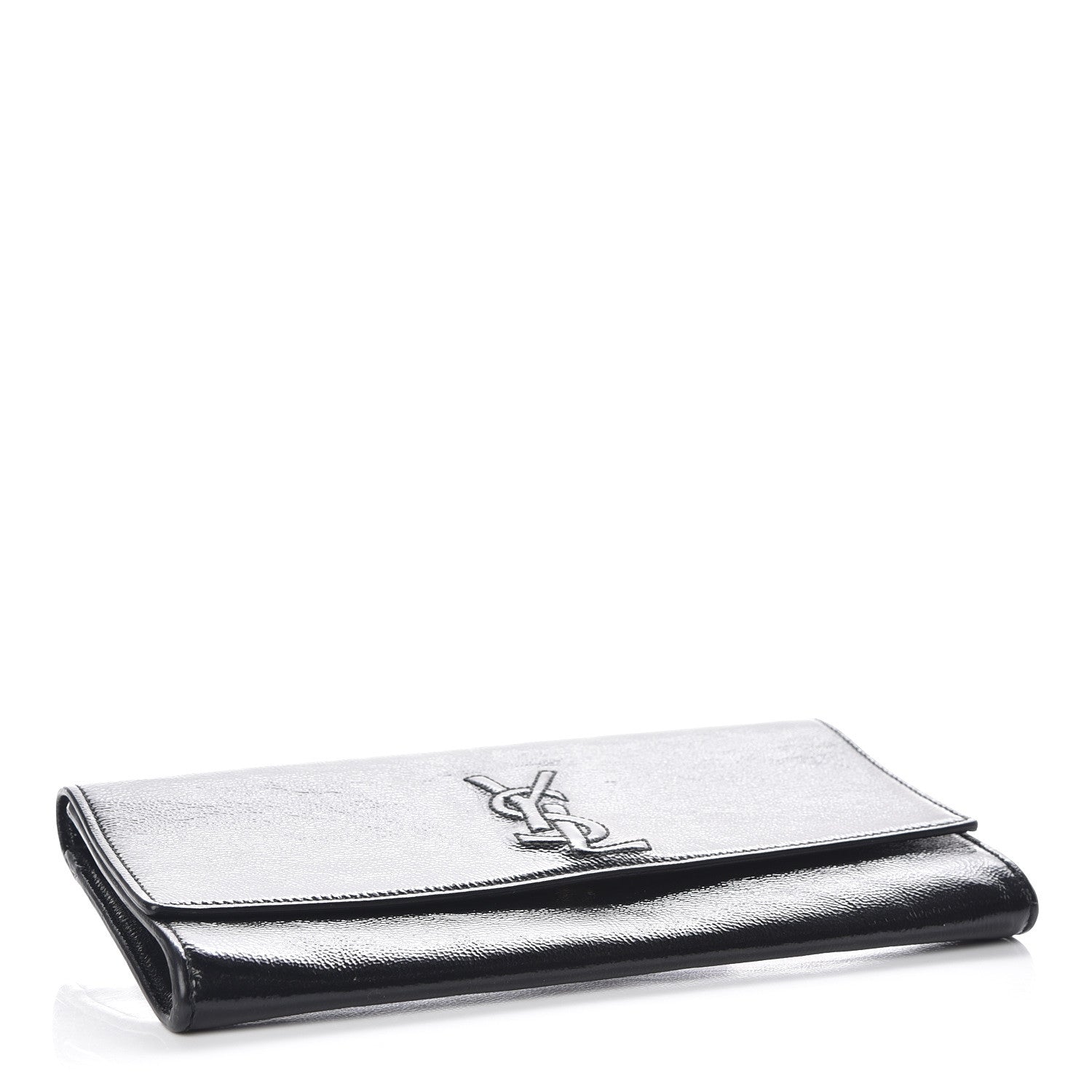 Saint Laurent Textured Patent Monogram Small Belle De Jour Clutch Black 4 of 9