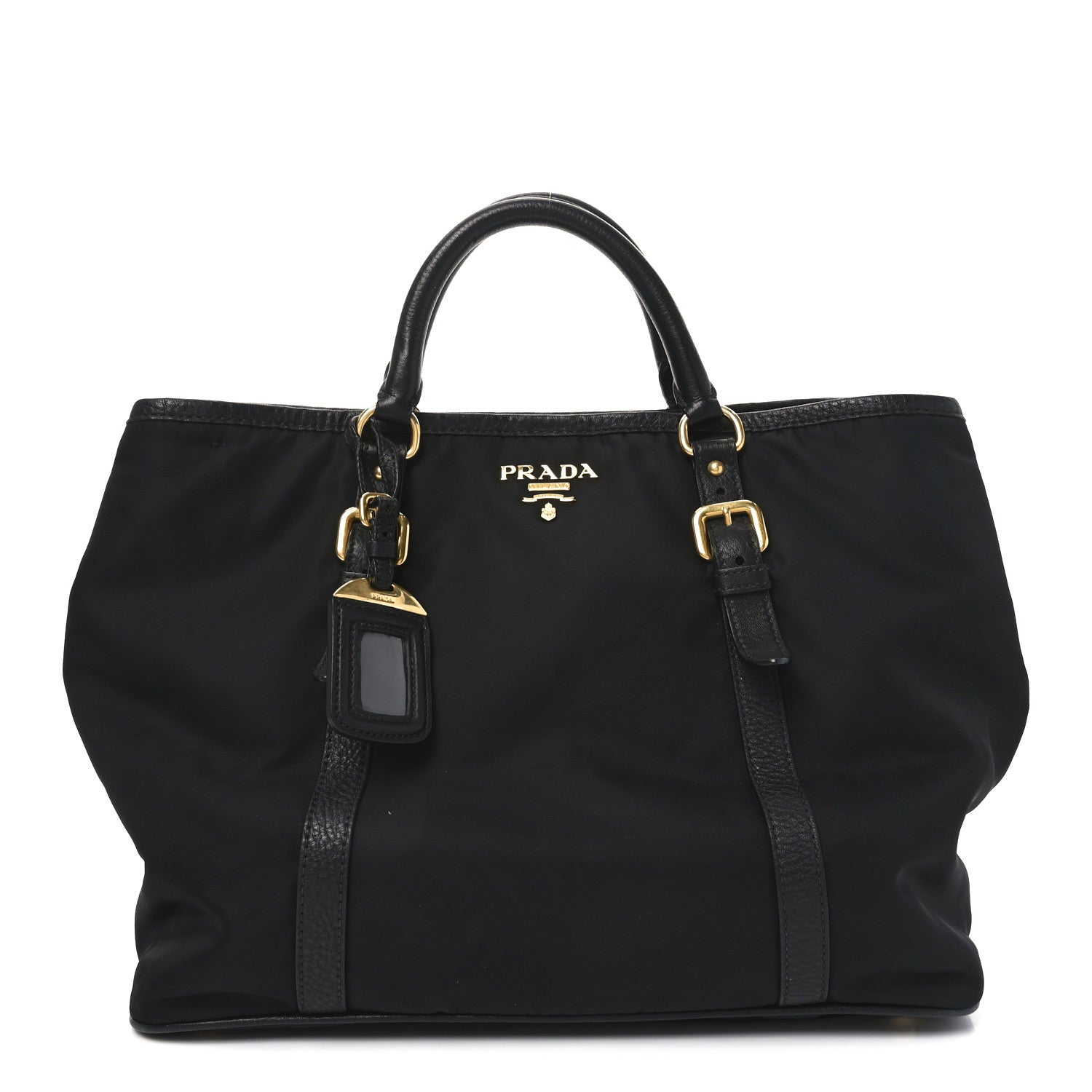Prada Tessuto Nylon Soft Calf Small Tote Black 1 of 9