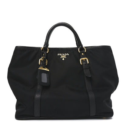 Prada Tessuto Nylon Soft Calf Small Tote Black 1 of 9