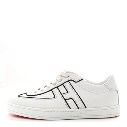 Hermes Epsom Mens Boomerang Sneakers 42 White Black 1 of 10