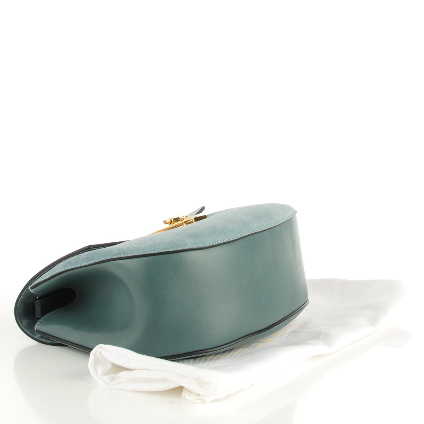 Suede Smooth Calfskin Medium Drew Shoulder Bag Cloudy Blue