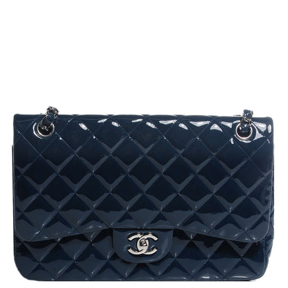 Chanel Patent Jumbo Double Flap Navy Blue 1 of 8