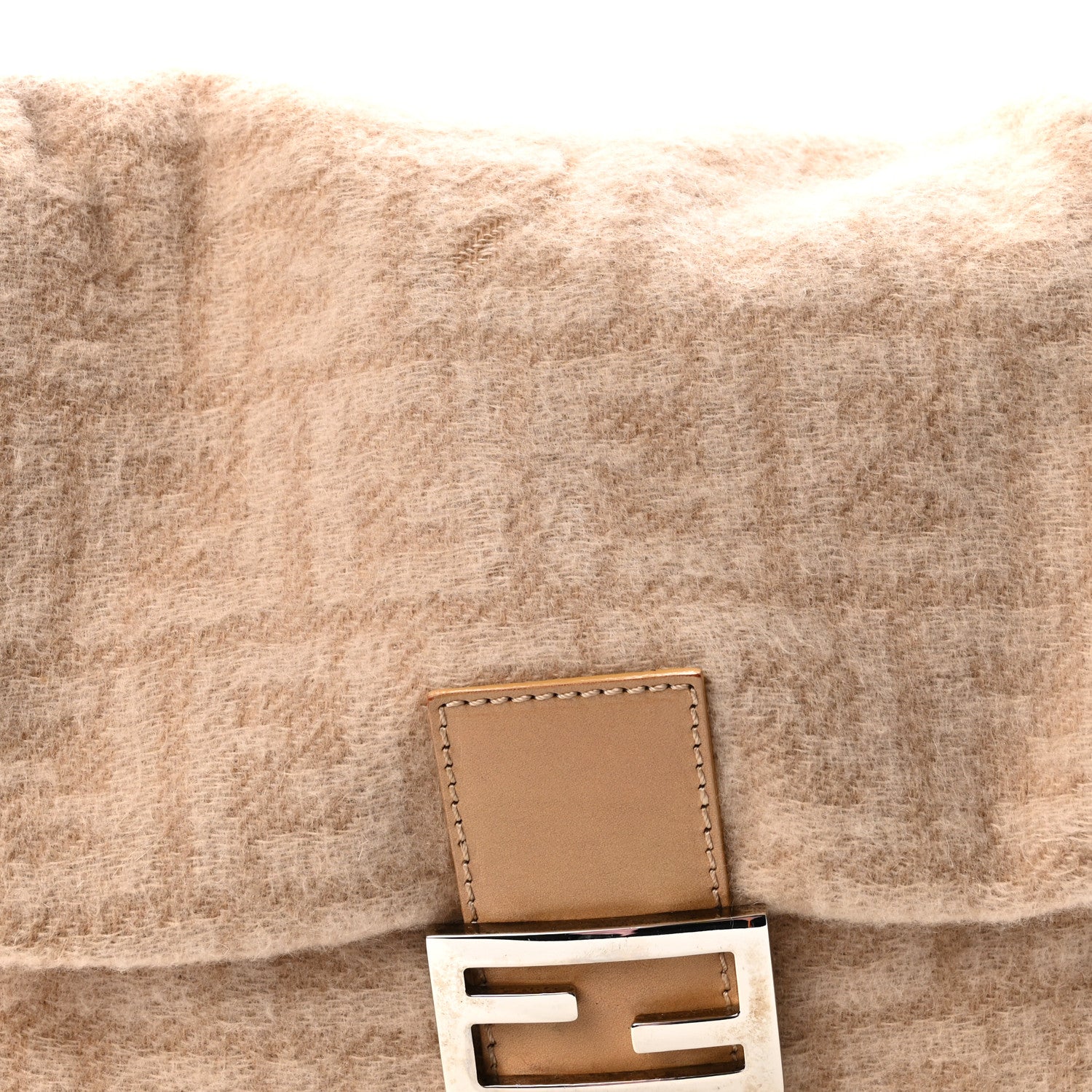 Fendi Wool Zucca Mama Baguette Beige 7 of 9