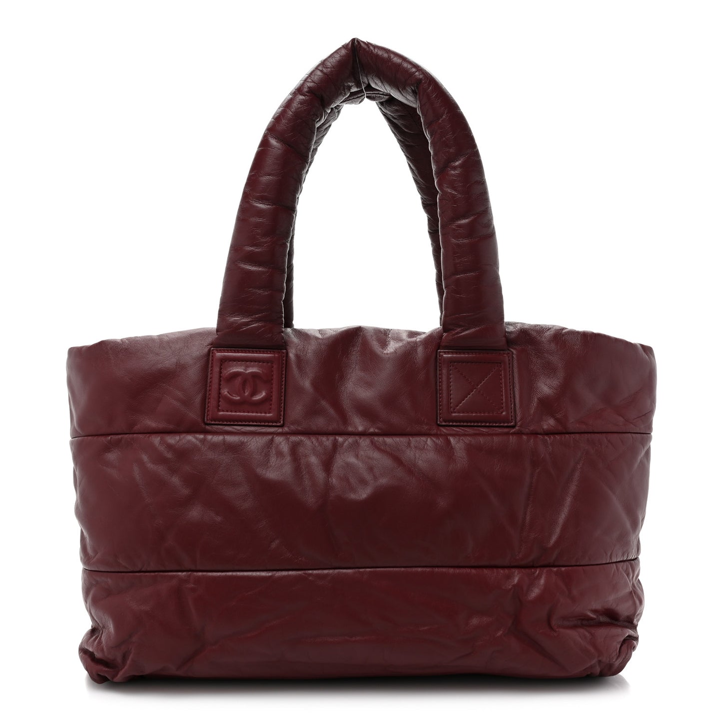 Lambskin Quilted Large Coco Cocoon Tote Burgundy