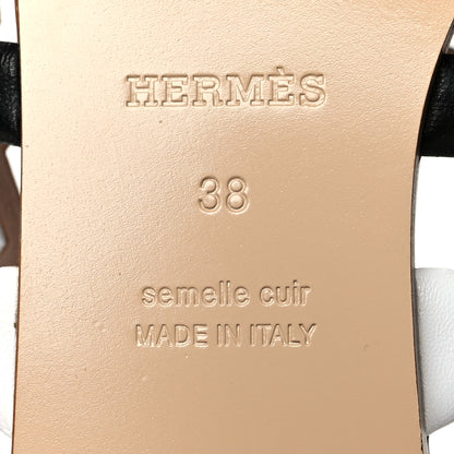 Hermes Nappa Thalassa Sandals 38 Camel Black White 8 of 8