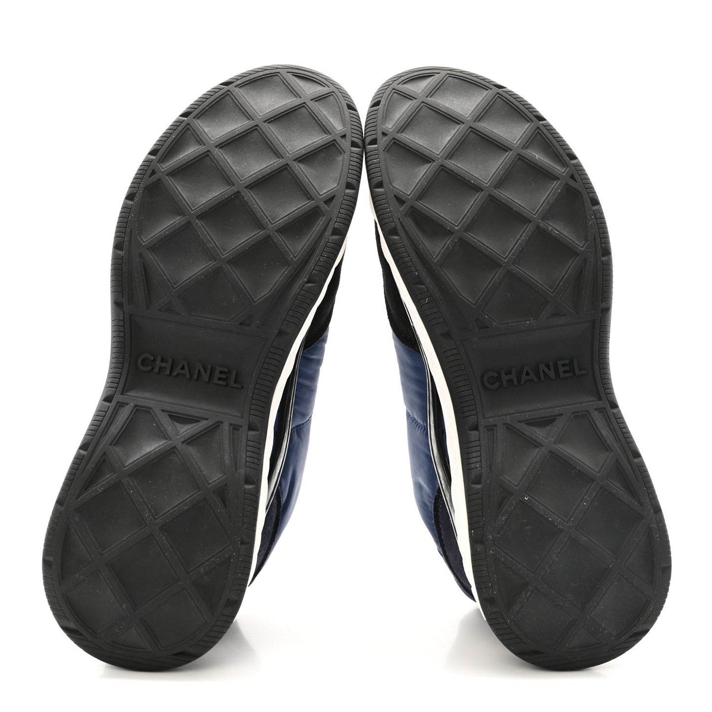 Nylon Suede Calfskin Womens Logo Sneakers 41 Dark Navy Blue
