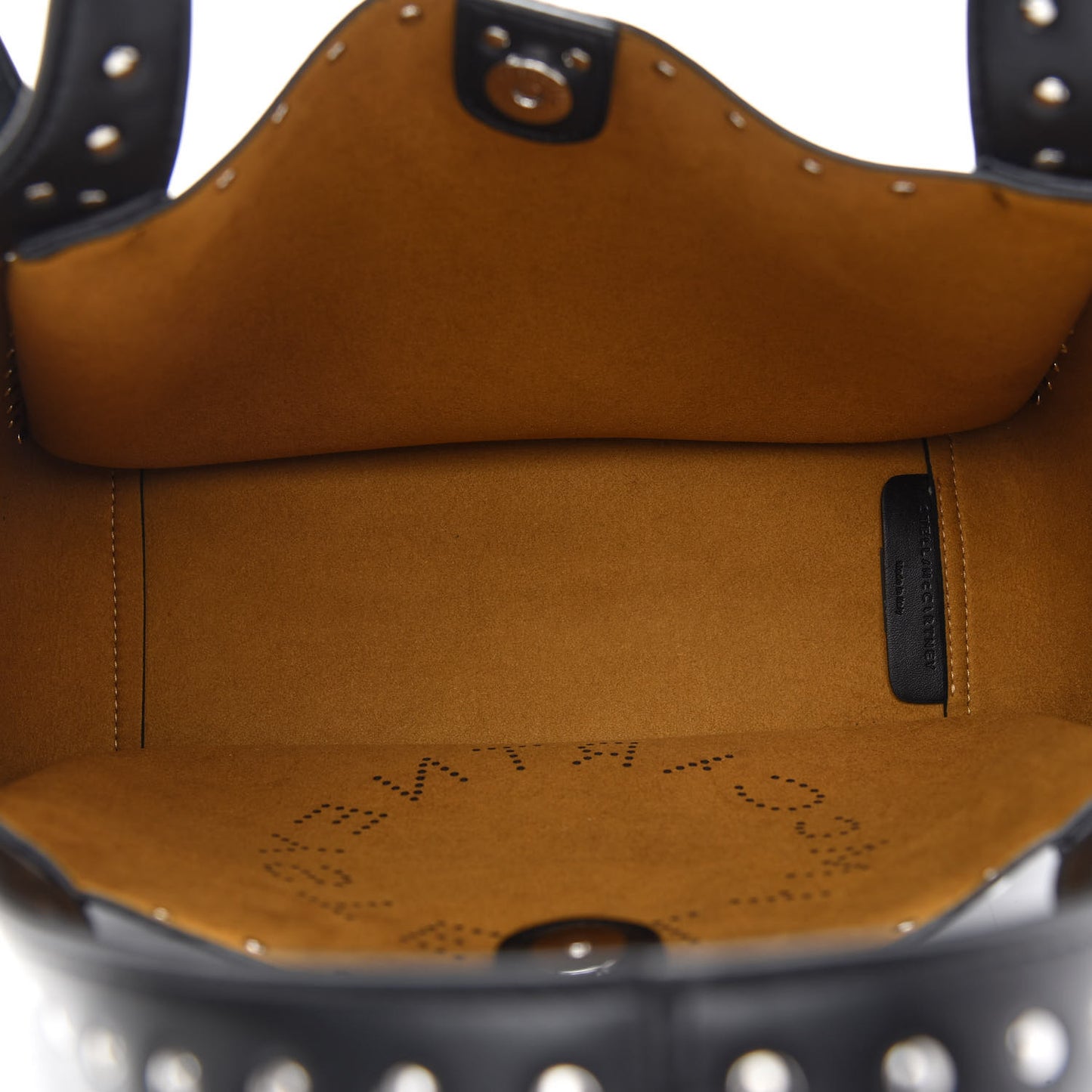 Eco Alter Nappa Studded East West Perforated Tote Black