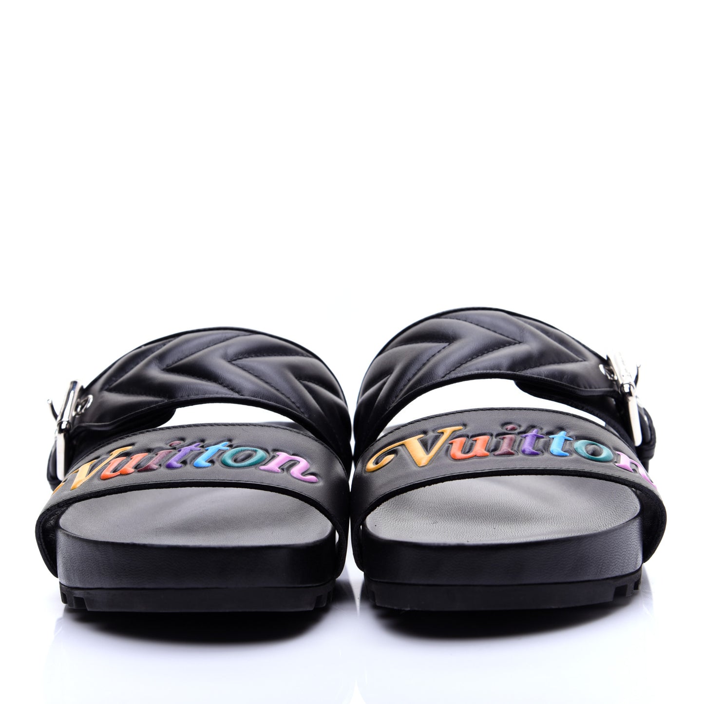 Calfskin New Wave Bom Dia Mule Sandals 36 Black