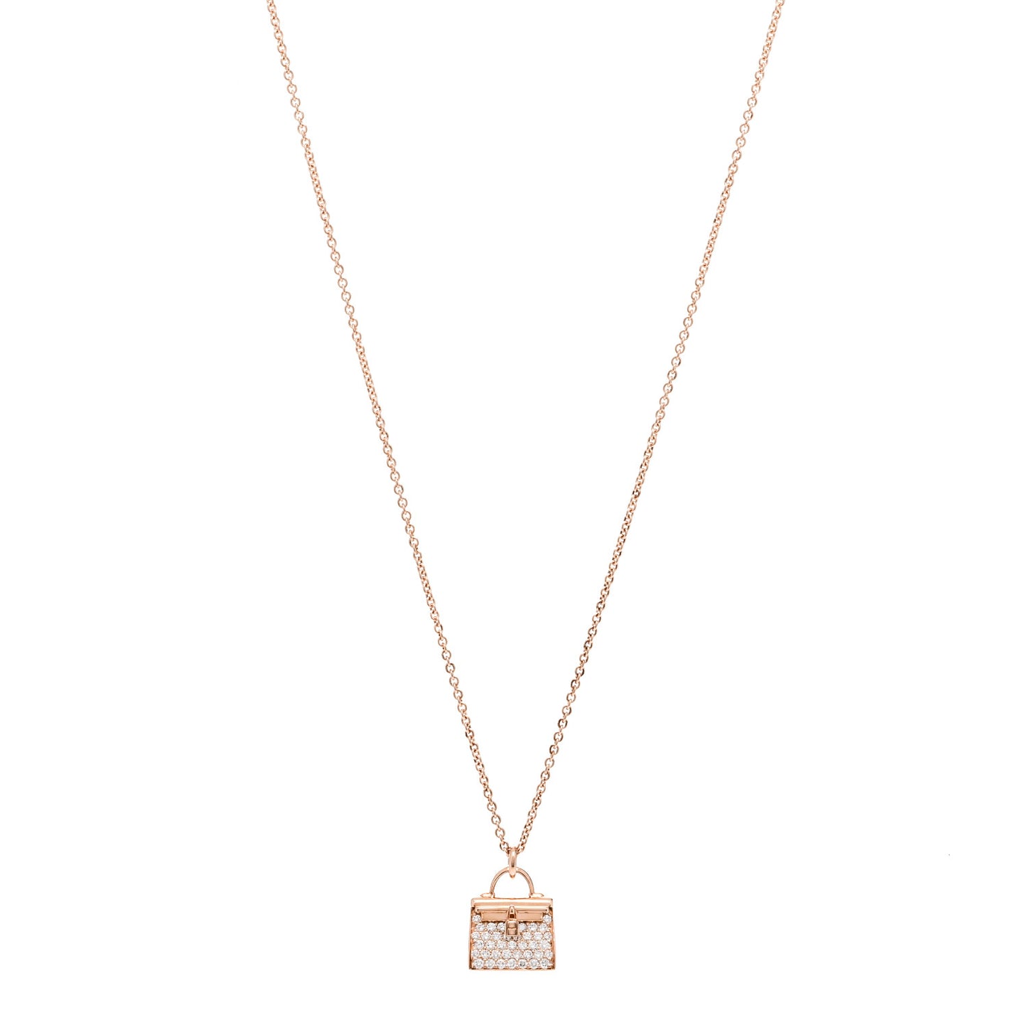 18K Rose Gold Diamond Kelly Amulettes Pendant Necklace