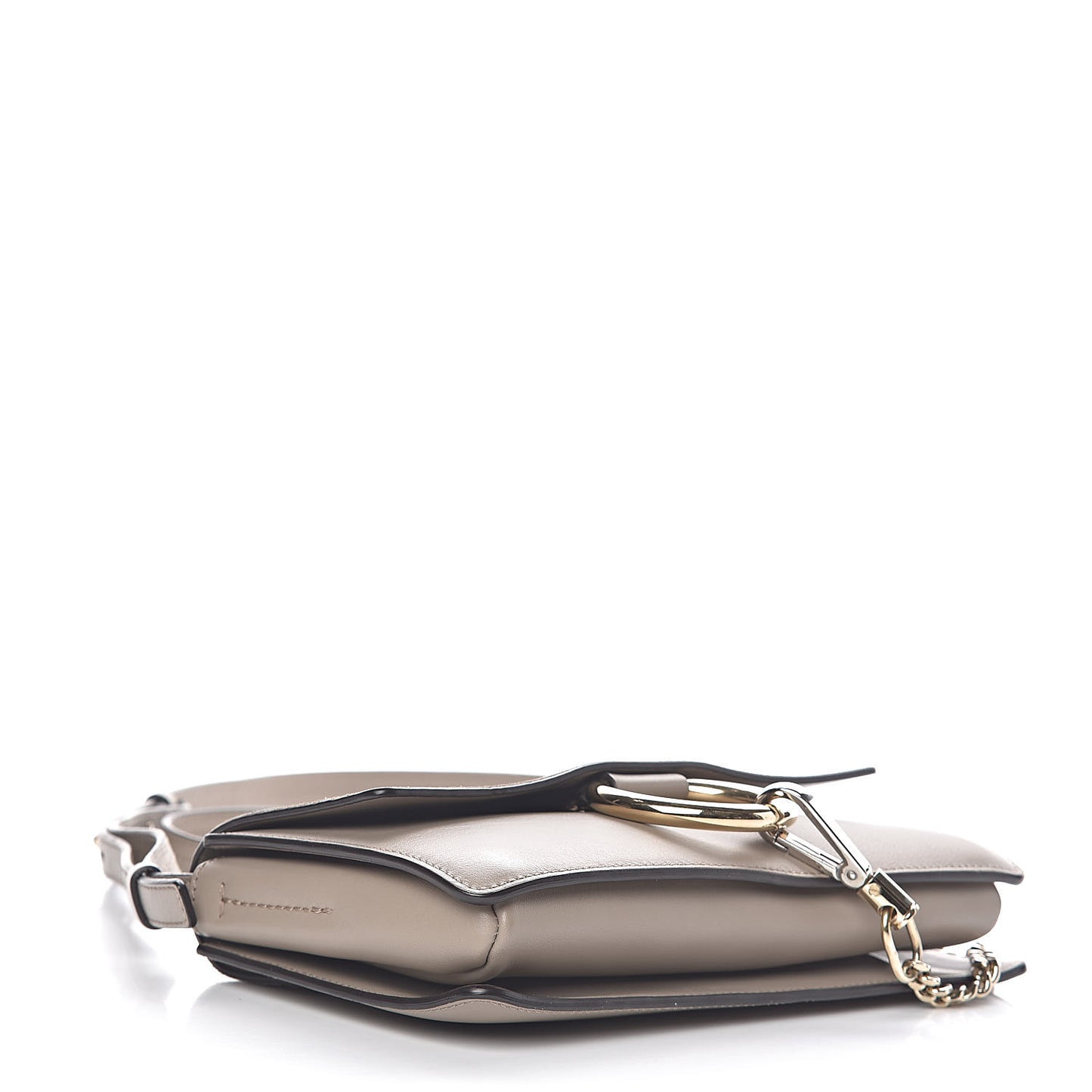 Suede Calfskin Small Faye Shoulder Bag Motty Grey