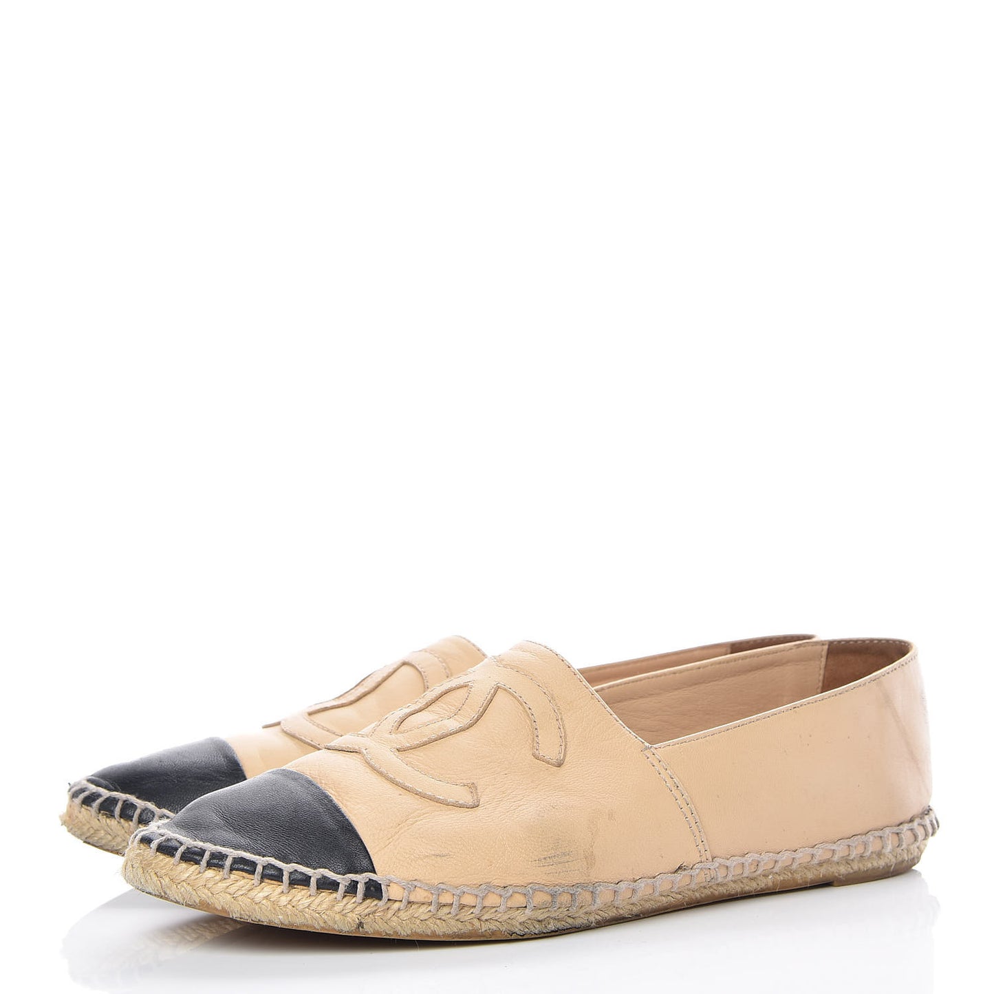 Lambskin CC Espadrilles 38 Beige Black