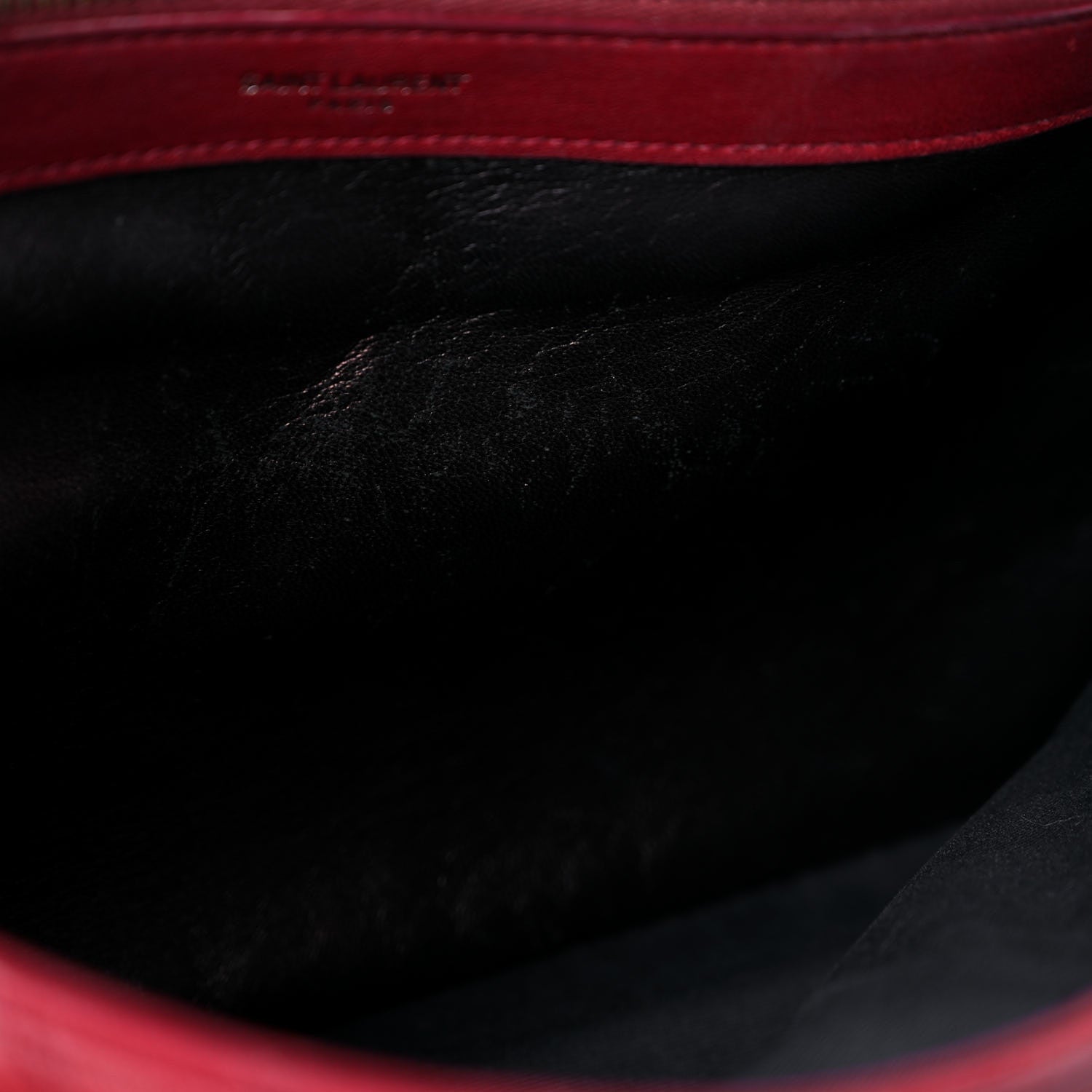 Saint Laurent Sheepskin Matelasse Chevron Large College Monogram Satchel Oxblood 14 of 26