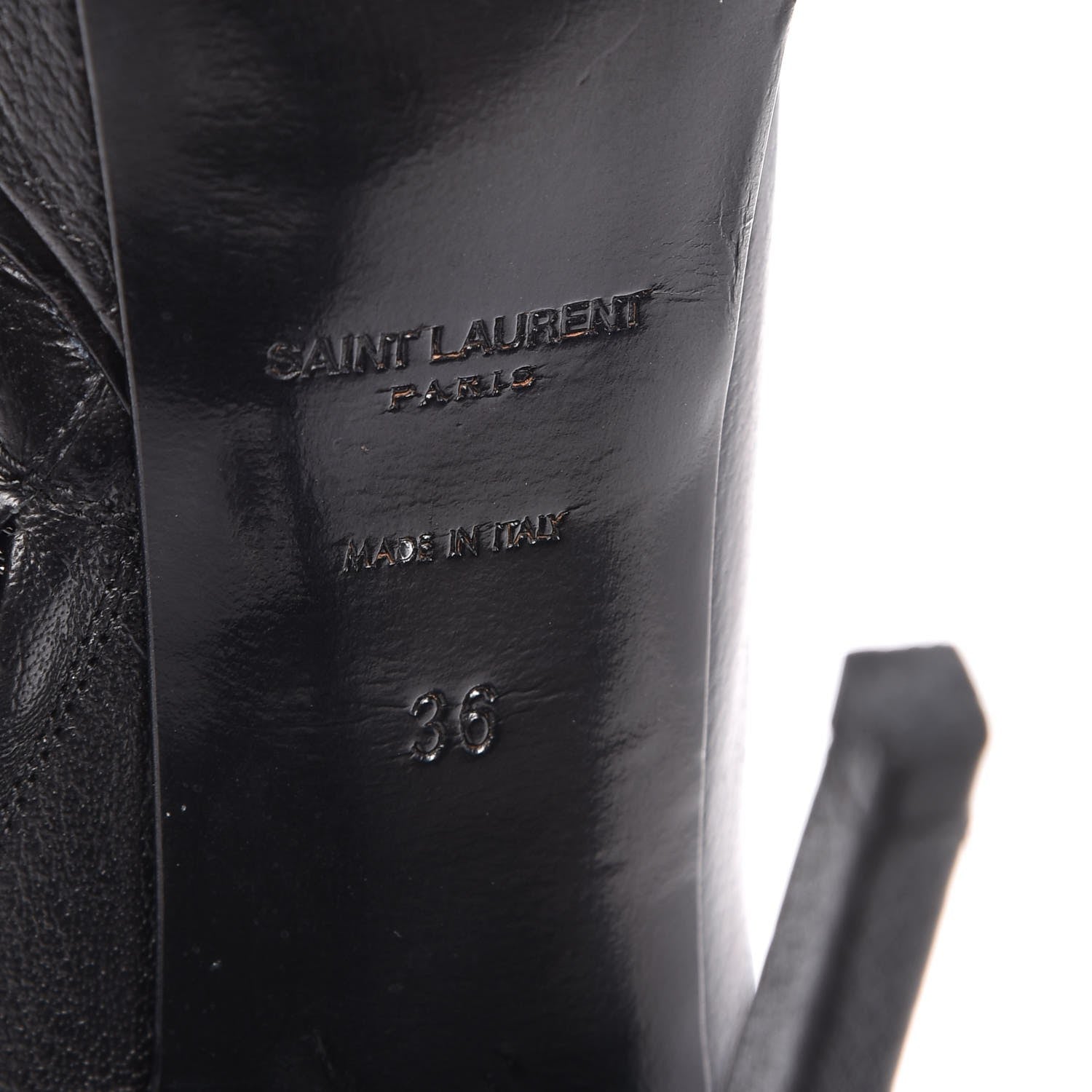 Saint Laurent Calfskin Studded Janis 105 Boots 36 Black 7 of 15