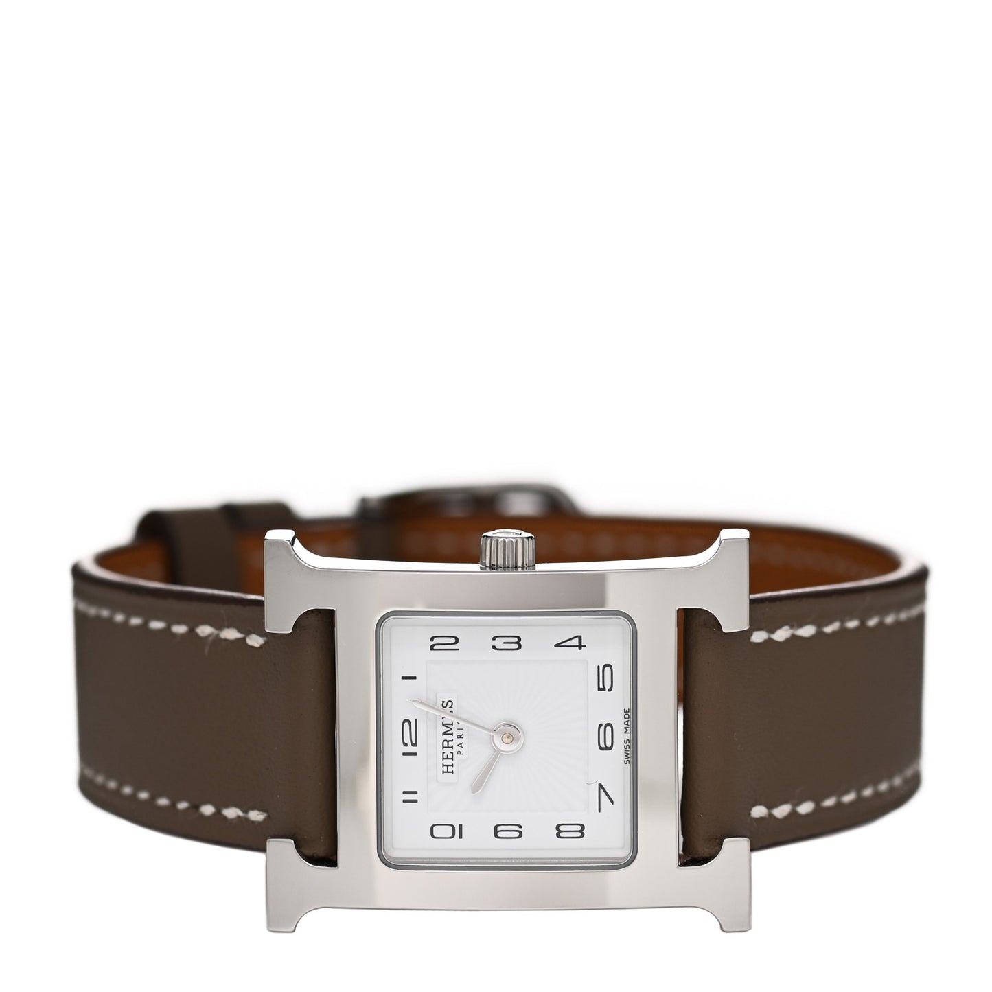 Stainless Steel Swift 21mm Heure H Hour Quartz Watch Etoupe