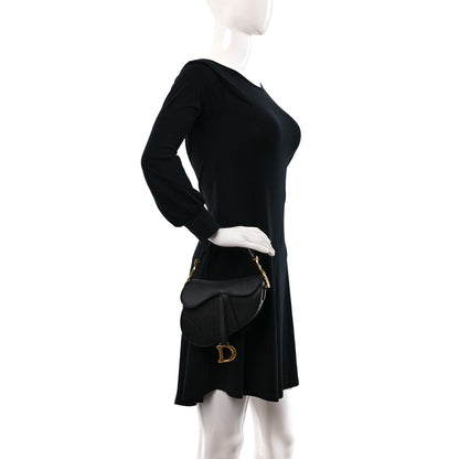 Christian Dior Grained Calfskin Mini Saddle Bag Black 2 of 10