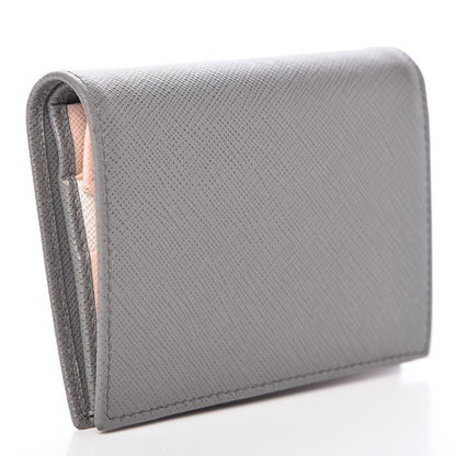 Prada Saffiano Multicolor Compact Wallet Marmo Pesca 3 of 10