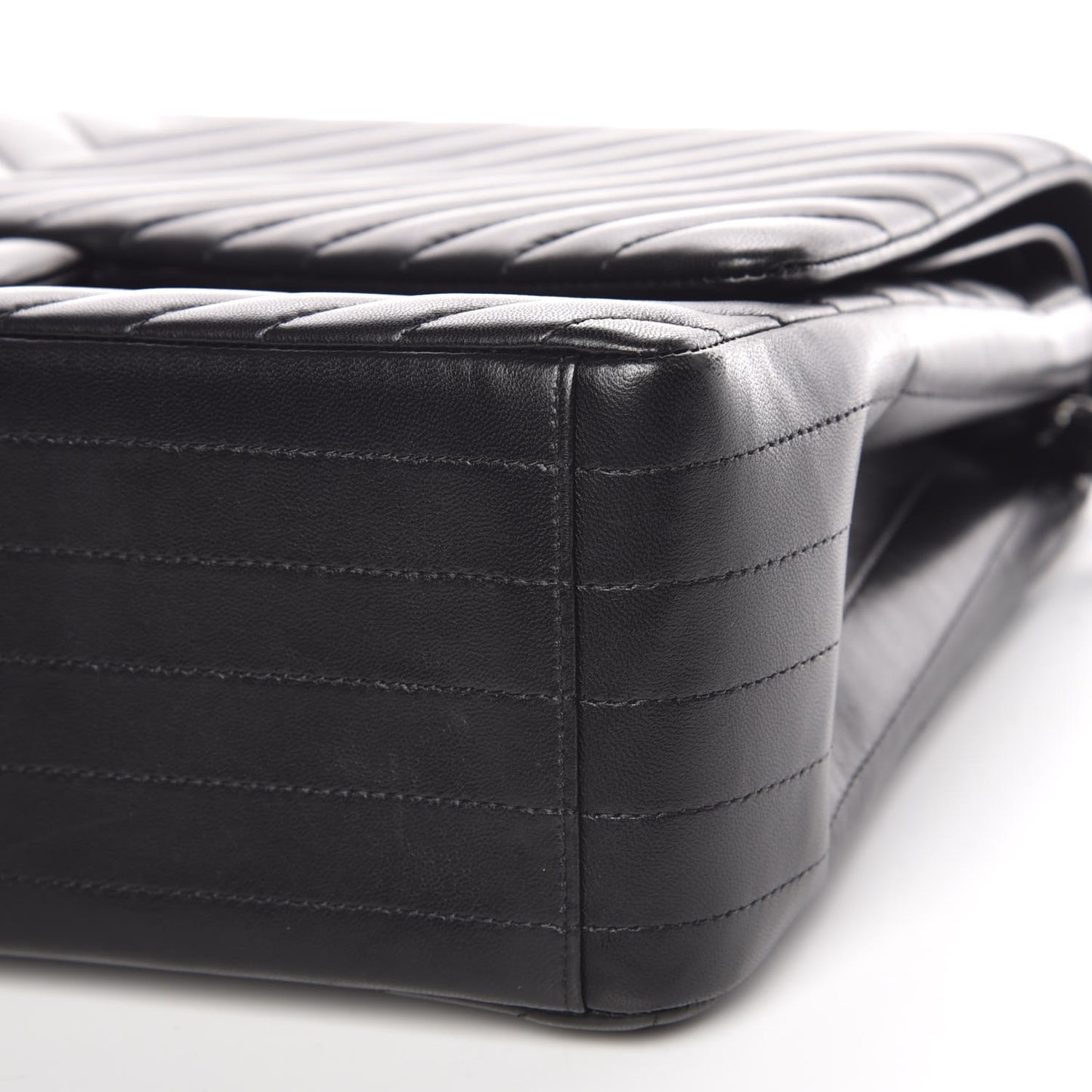 Lambskin Chevron Quilted Maxi Double Flap So Black